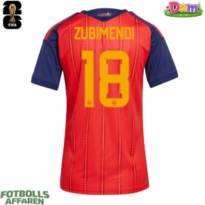 Spanien Martin Zubimendi #18 Hemmatröja Kvinnor VM 2026 Kortärmad